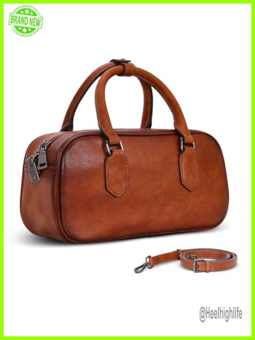 Genuine Leather Crossbody Bag Small Shoulder Purse Detachable Strap